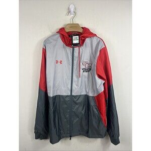 Under Armour Men’s Team Legacy Windbreaker Jacket Red / Gray  1359386 NWT (Logo)